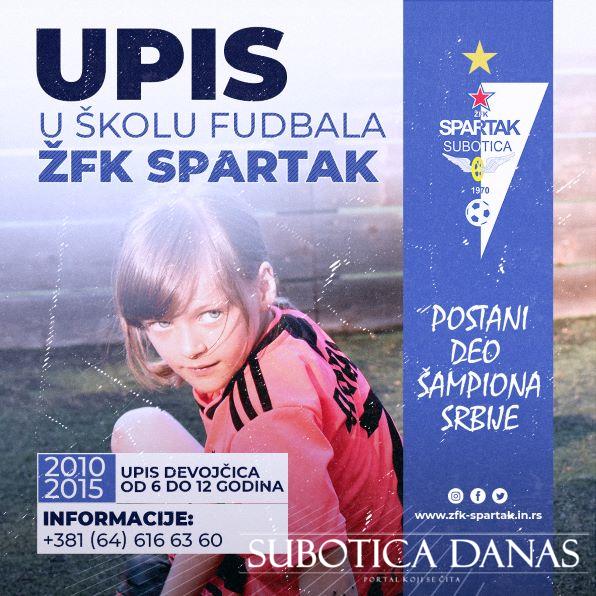 ŽFK „Spartak“ upisuje nove polaznice škole fudbala