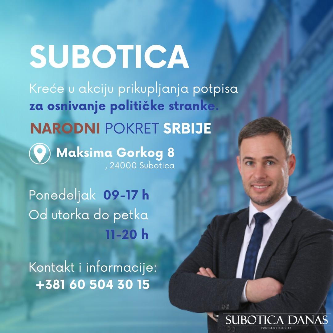 Narodni pokret Srbije počinje sa prikupljanjem potpisa u Subotici